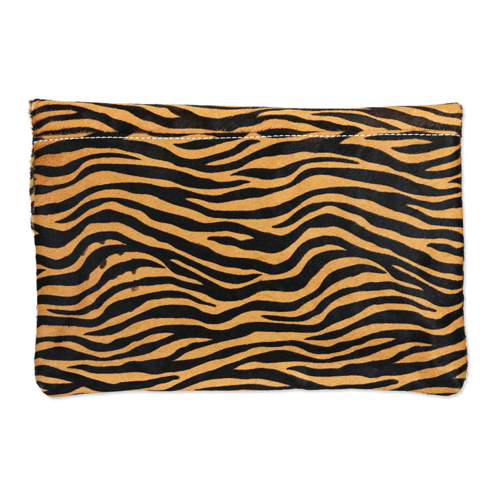 J. McLaughlin Brown Zebra Calf Hair Sienna Clutch