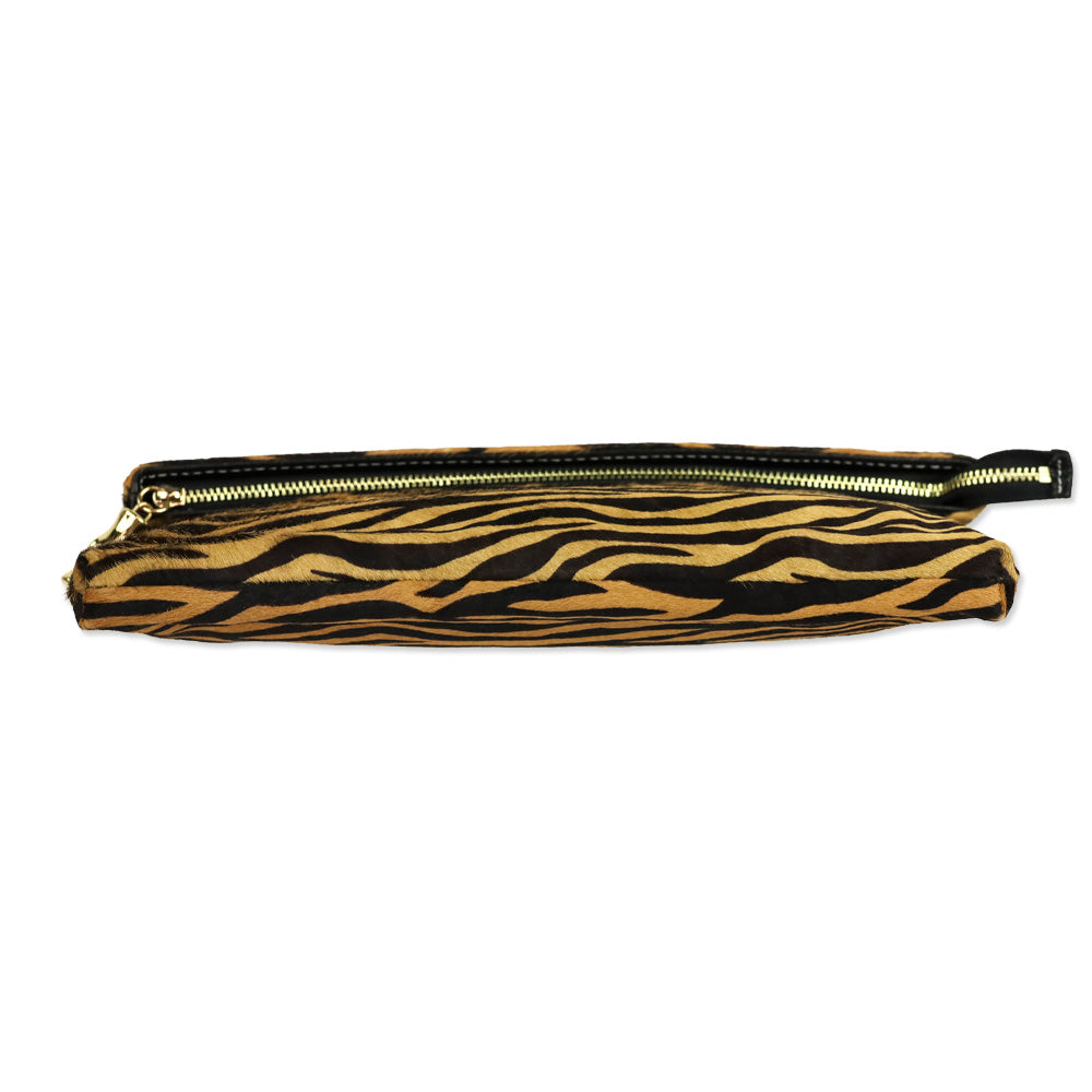 J. McLaughlin Brown Zebra Calf Hair Sienna Clutch