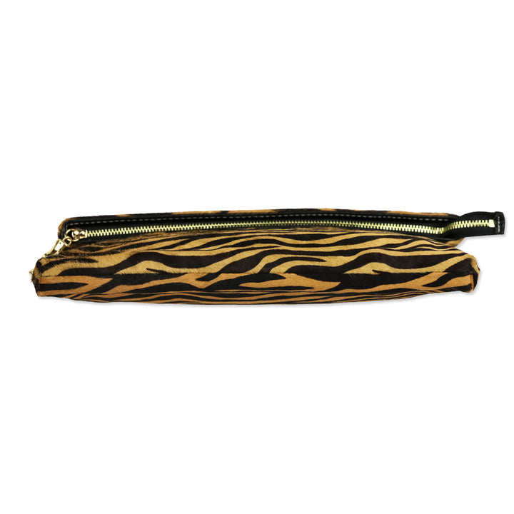 J. McLaughlin Brown Zebra Calf Hair Sienna Clutch