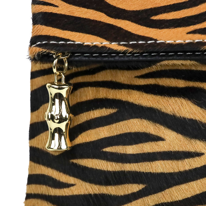 J. McLaughlin Brown Zebra Calf Hair Sienna Clutch