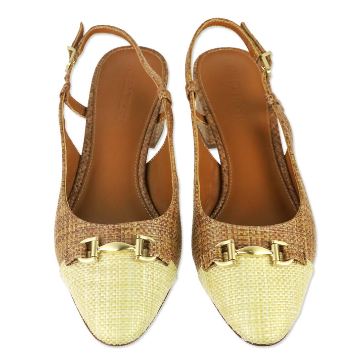 J. McLaughlin Cuoio/Beechwood Agyness Slingback Heels