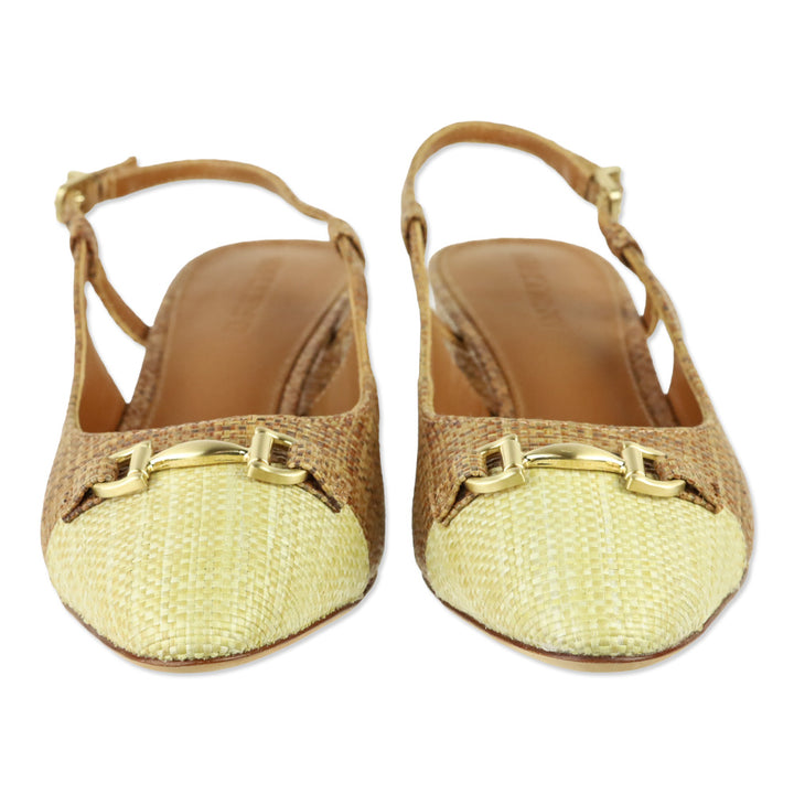 J. McLaughlin Cuoio/Beechwood Agyness Slingback Heels