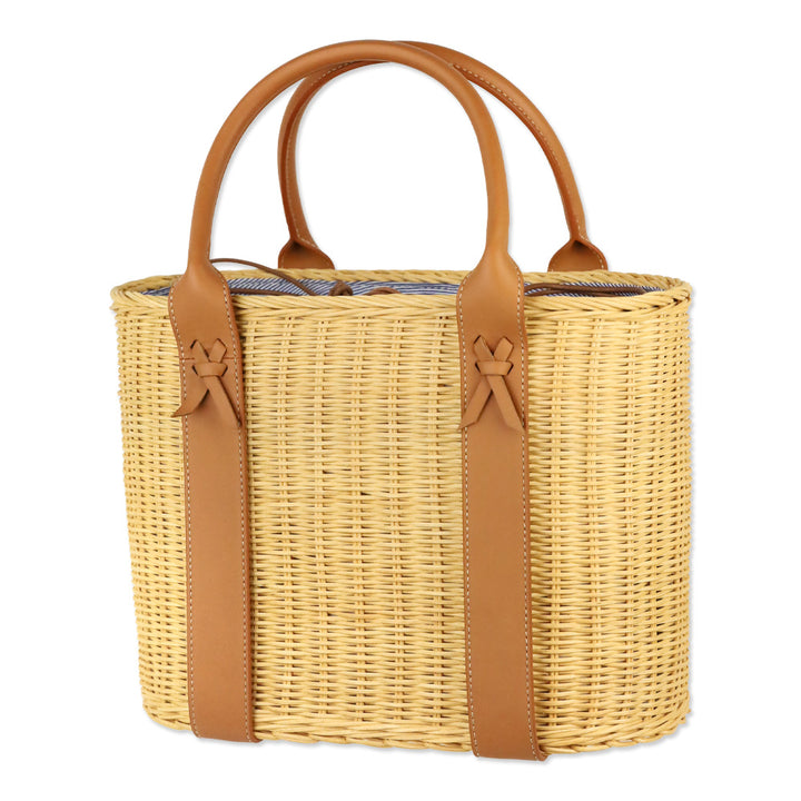 J. McLaughlin Daniela Wicker Tote Bag