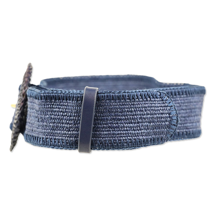 J.McLaughlin Navy Popie Grasscloth Belt