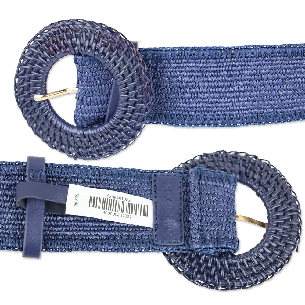 J.McLaughlin Navy Popie Grasscloth Belt