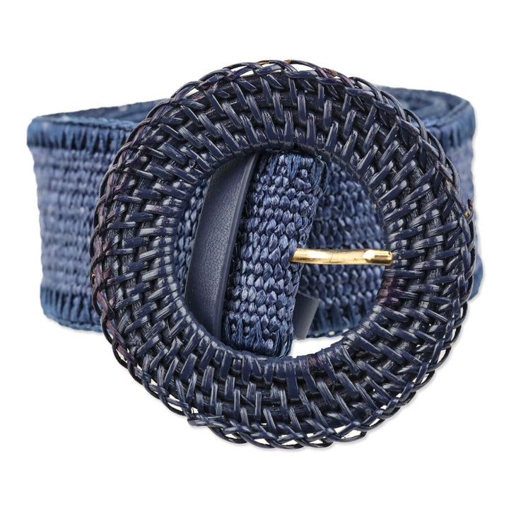 J.McLaughlin Navy Popie Grasscloth Belt