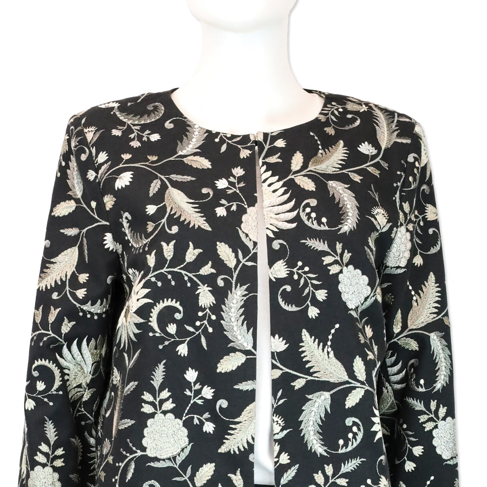 J.McLaughlin RSVP Black Garden Embroidered Judy Coat