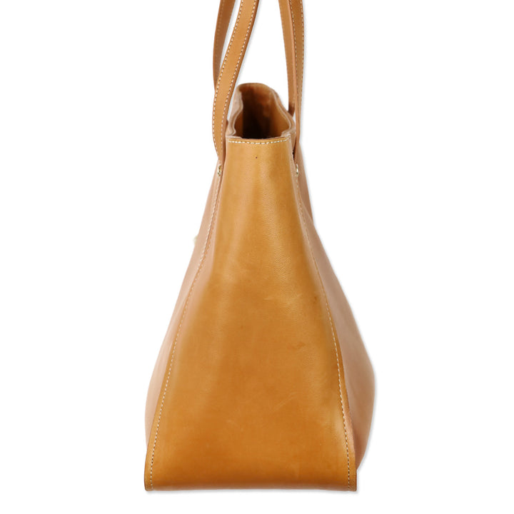 J. McLaughlin Vachetta Leather Large Travel Tote Bag