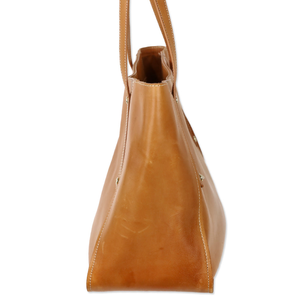 J. McLaughlin Vachetta Leather Large Travel Tote Bag