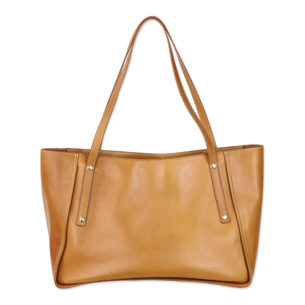 J. McLaughlin Vachetta Leather Large Travel Tote Bag