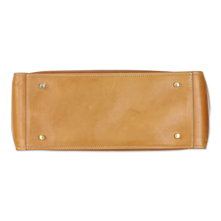 J. McLaughlin Vachetta Leather Large Travel Tote Bag