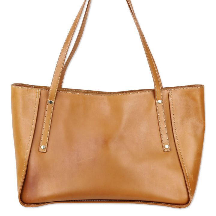 J. McLaughlin Vachetta Leather Large Travel Tote Bag