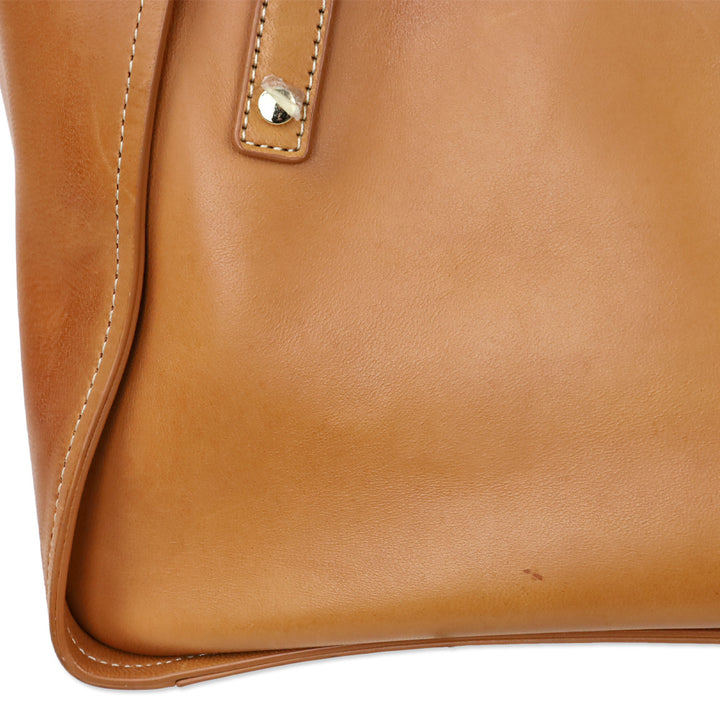 J. McLaughlin Vachetta Leather Large Travel Tote Bag