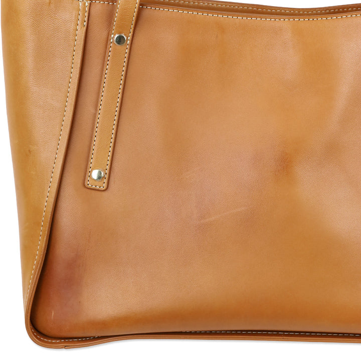 J. McLaughlin Vachetta Leather Large Travel Tote Bag