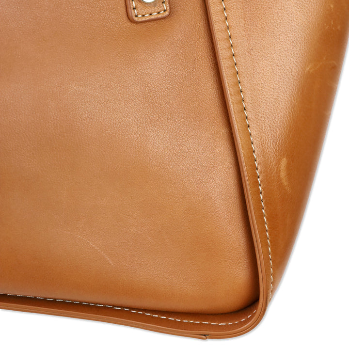 J. McLaughlin Vachetta Leather Large Travel Tote Bag