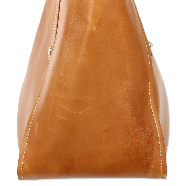 J. McLaughlin Vachetta Leather Large Travel Tote Bag