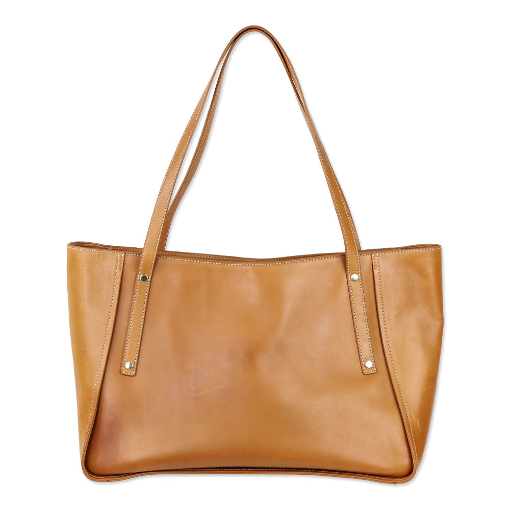 J. McLaughlin Vachetta Leather Large Travel Tote Bag