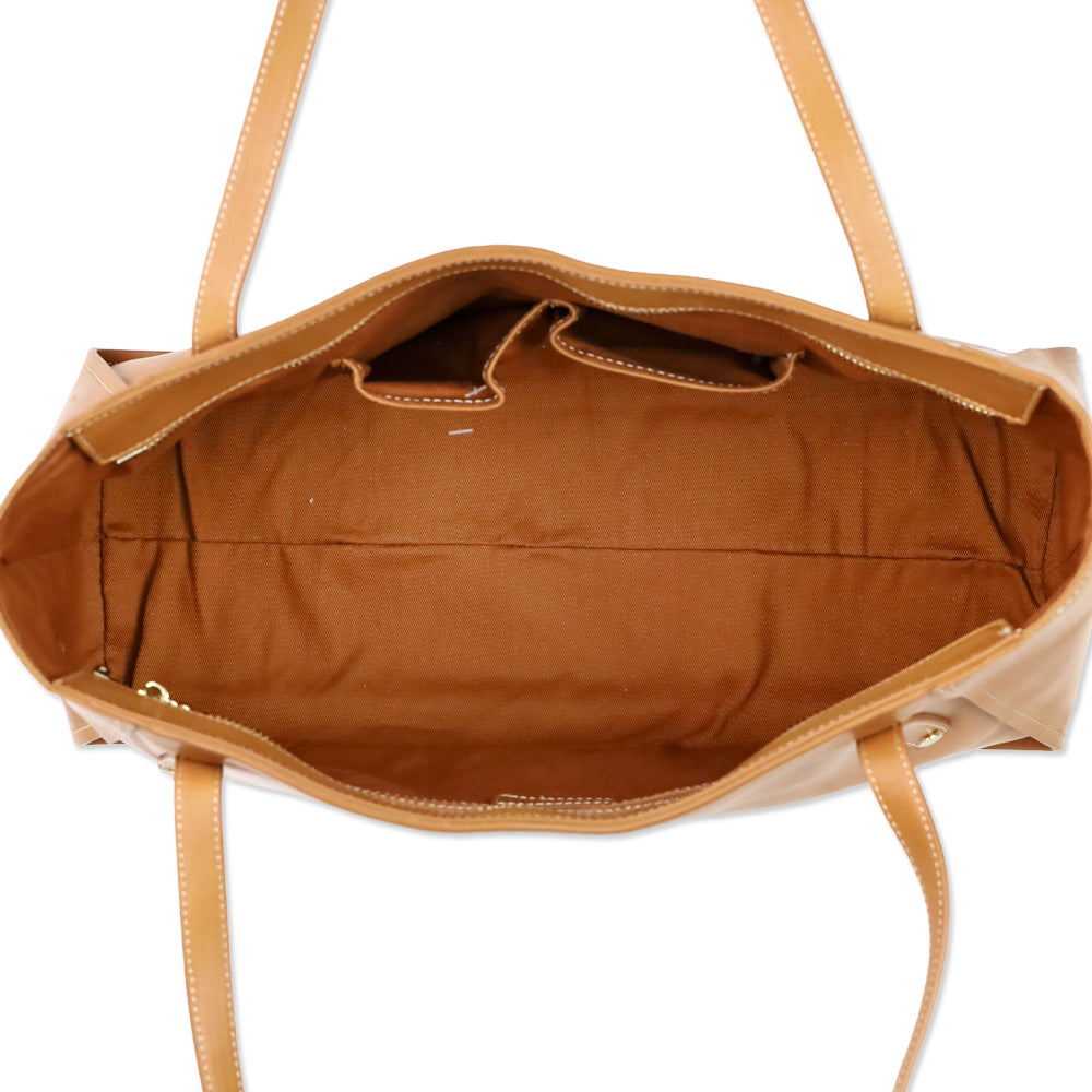 J. McLaughlin Vachetta Leather Large Travel Tote Bag