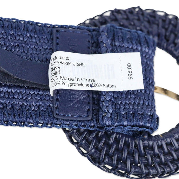 J.McLaughlin Navy Popie Grasscloth Belt