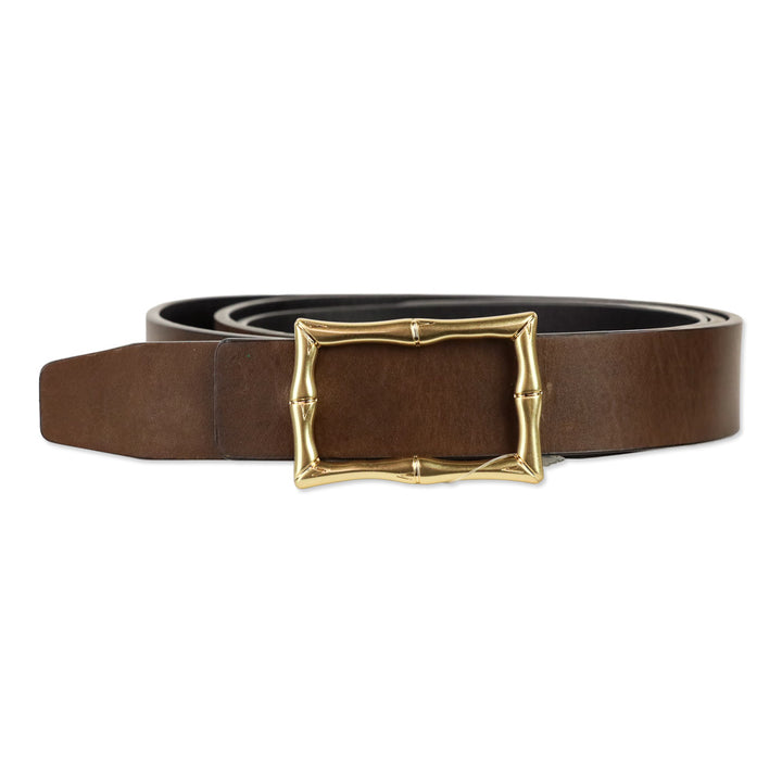J McLaughlin Black/Cork Lina Reversible Leather Belt