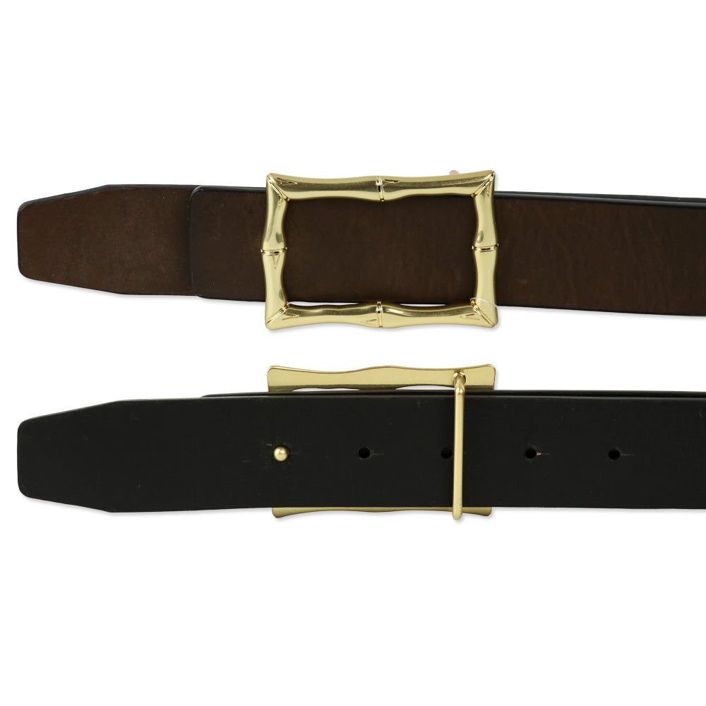 J McLaughlin Black/Cork Lina Reversible Leather Belt