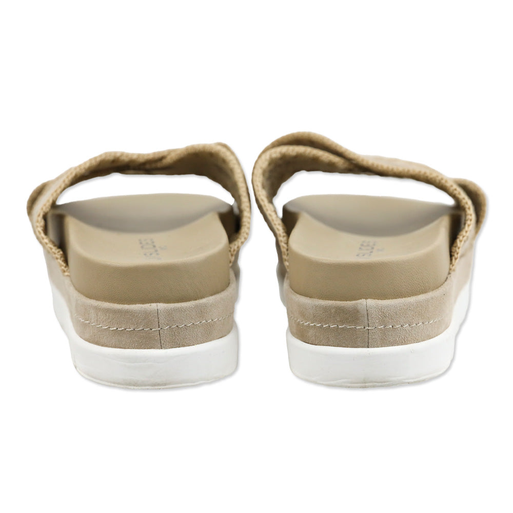 J/Slides Boo Suede Whipstitched Platform Slide Sandal