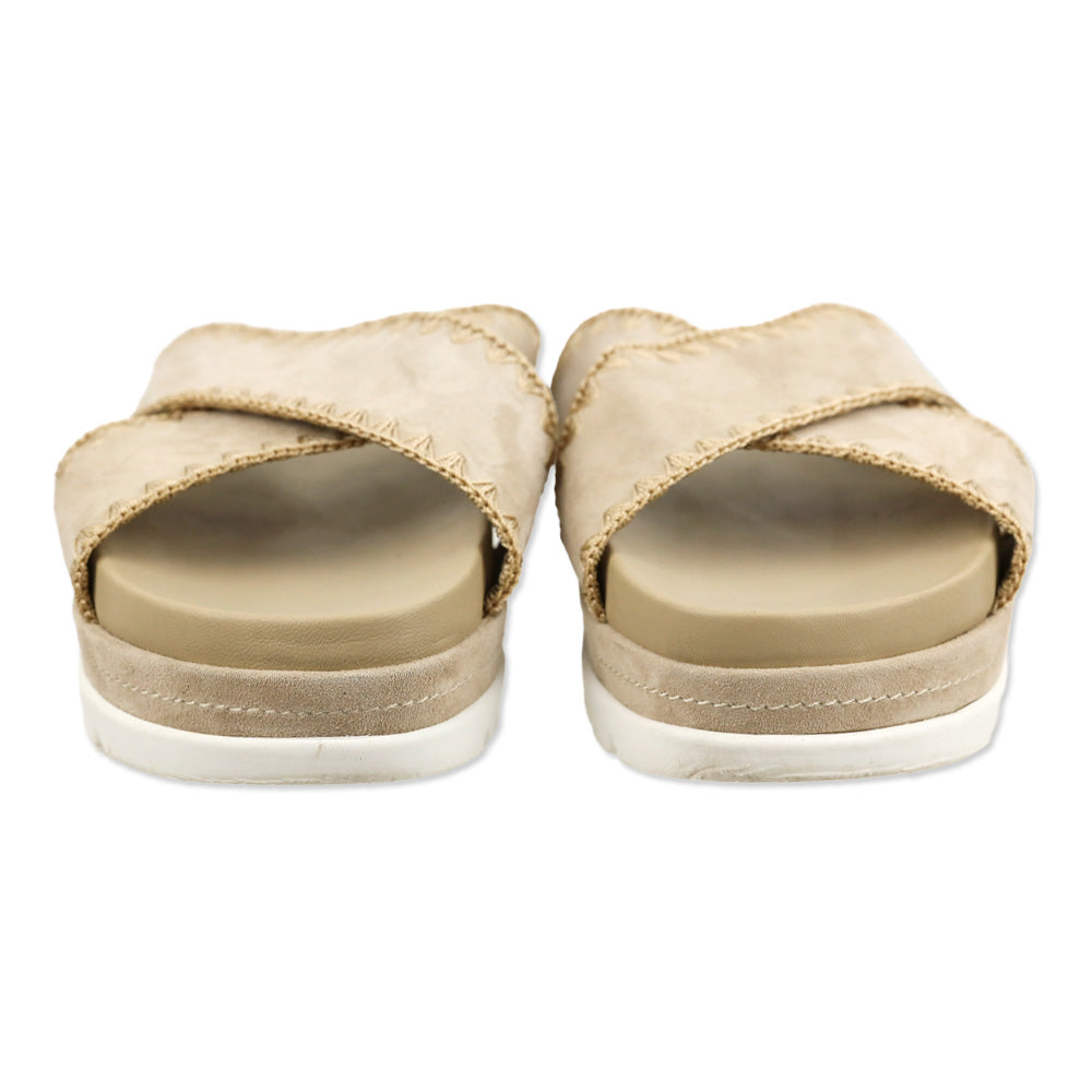 J/Slides Boo Suede Whipstitched Platform Slide Sandal