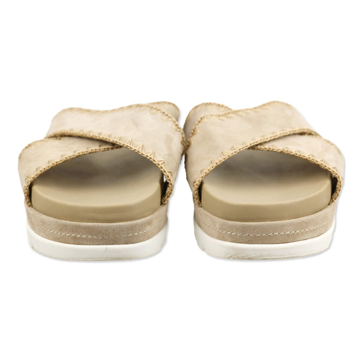 J/Slides Boo Suede Whipstitched Platform Slide Sandal