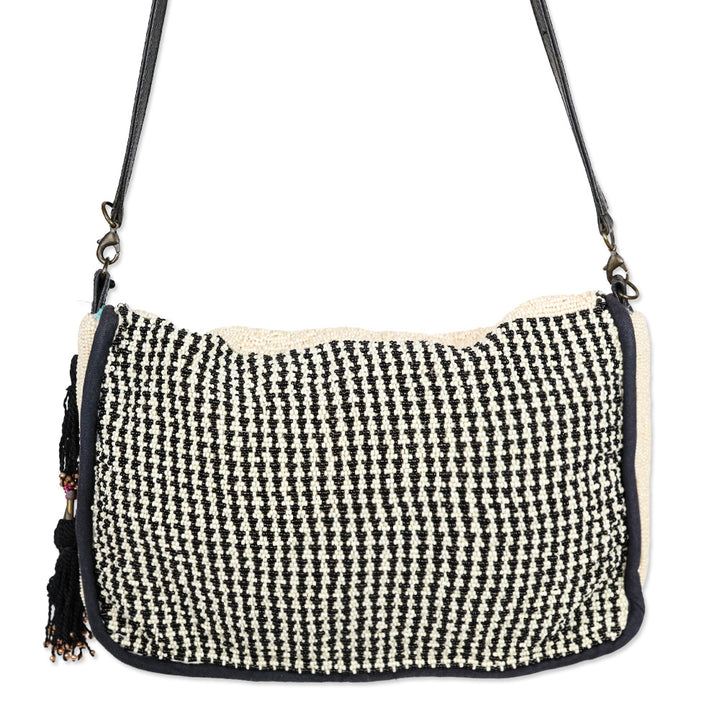 Jasper & Jeera Cream Multicolor Pattern Beaded Crossbody Bag