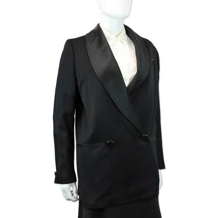 Jean Paul Gaultier Black Shawl Collar Double-Breasted Blazer