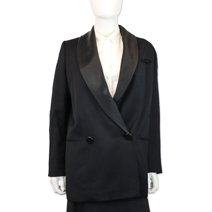 Jean Paul Gaultier Black Shawl Collar Double-Breasted Blazer