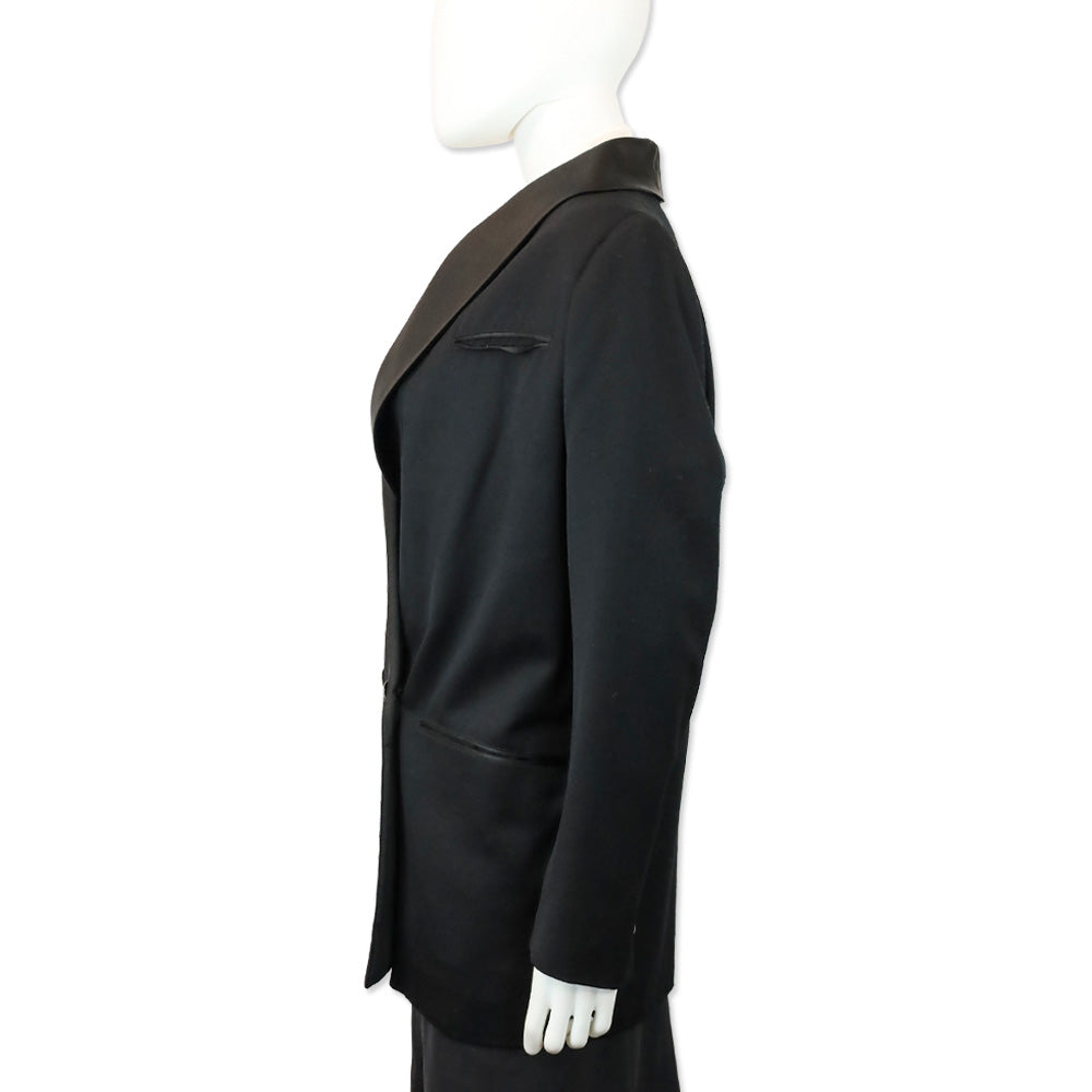 Jean Paul Gaultier Black Shawl Collar Double-Breasted Blazer