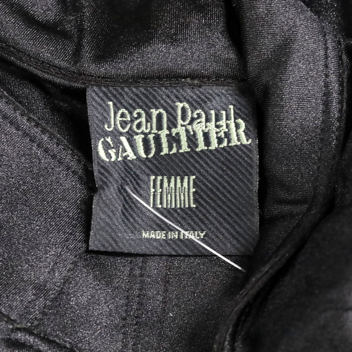 Jean Paul Gaultier Femme Black Satin Long Sleeve Button Up Jacket