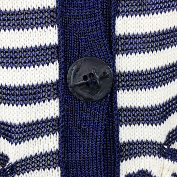 Jean Paul Gaultier Maille Femme White/Blue Striped Knit Cardigan