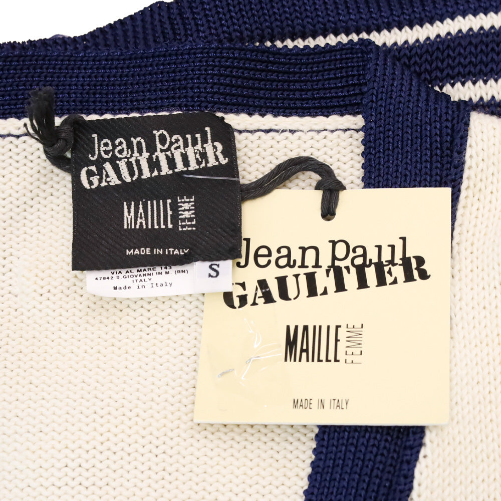 Jean Paul Gaultier Maille Femme White/Blue Striped Knit Cardigan