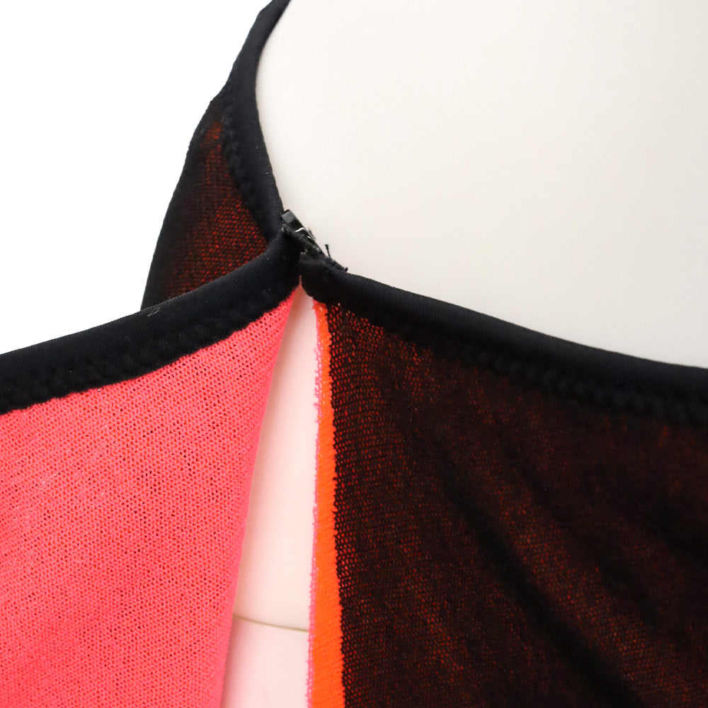 Jean Paul Gaultier Soleil Black/Orange/Pink Layered Mesh Wrap Mini Skirt