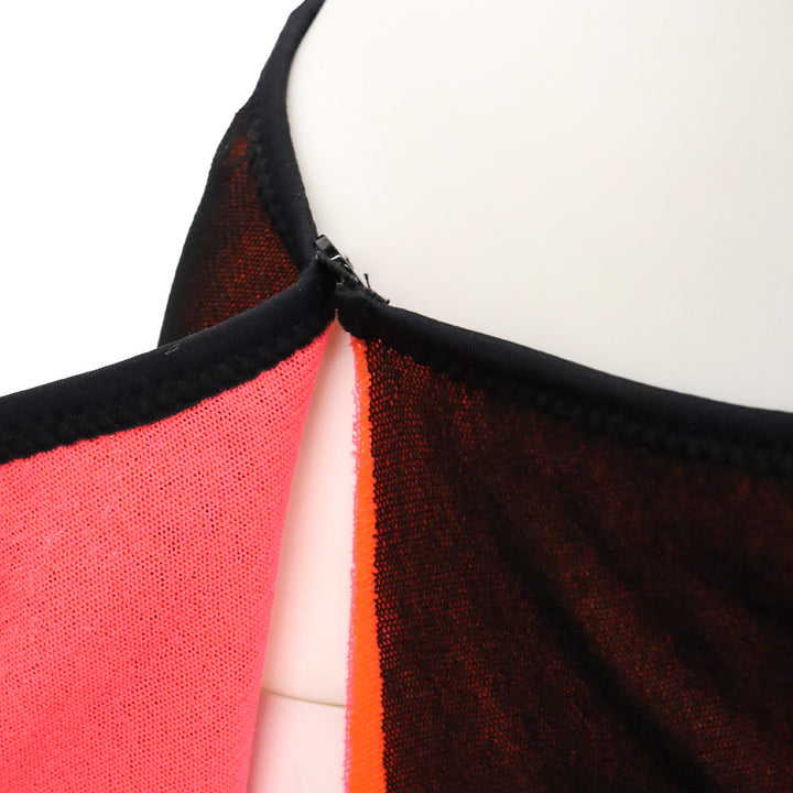 Jean Paul Gaultier Soleil Black/Orange/Pink Layered Mesh Wrap Mini Skirt