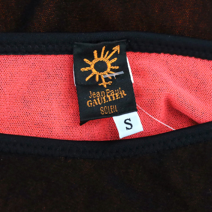 Jean Paul Gaultier Soleil Black/Orange/Pink Layered Mesh Wrap Mini Skirt