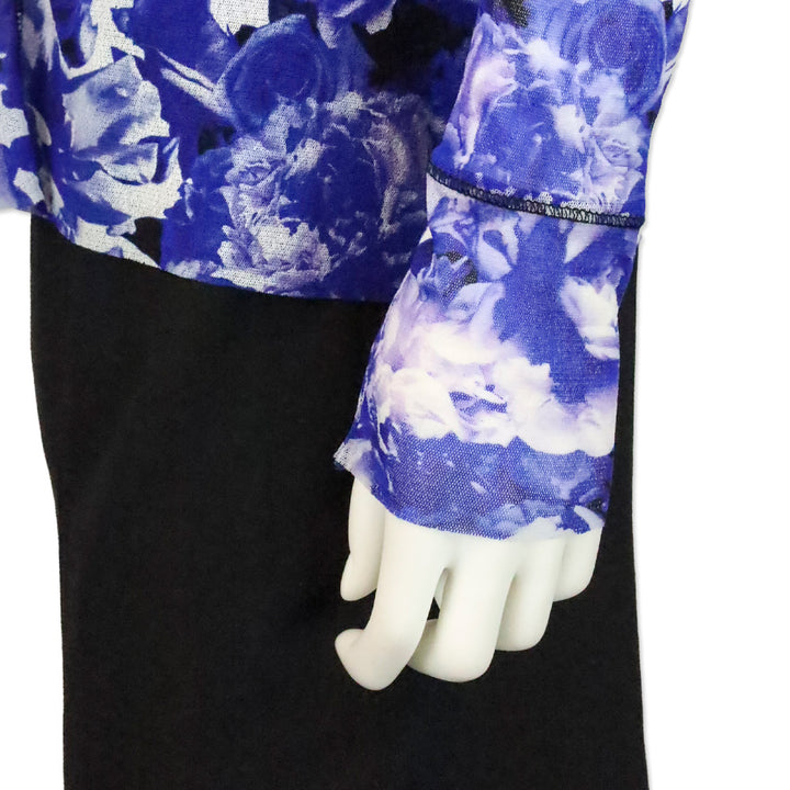 Jean Paul Gaultier Soleil Blue Floral Printed Mesh 2 Piece Tank Top & Cardigan
