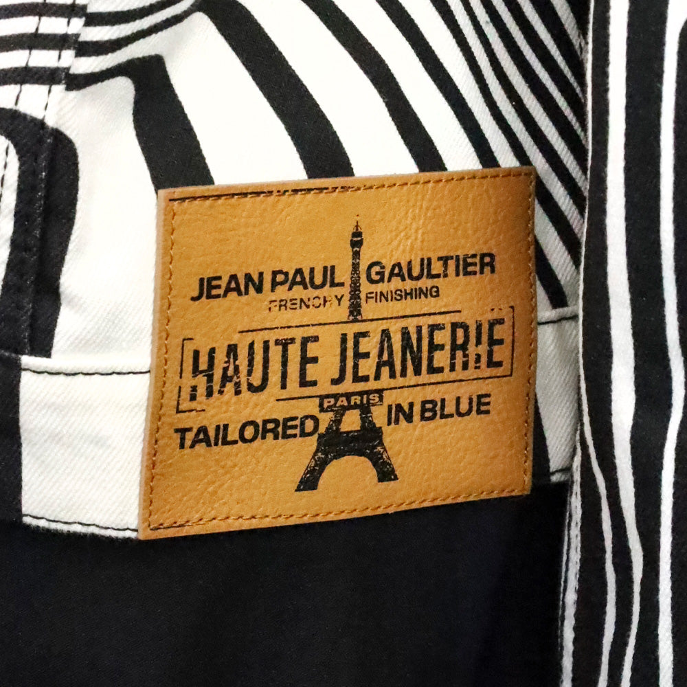 Jean Paul Gaultier White/Black Body Morphing Printed Denim Jacket
