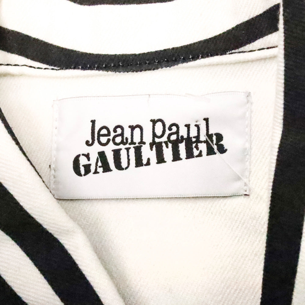 Jean Paul Gaultier White/Black Body Morphing Printed Denim Jacket
