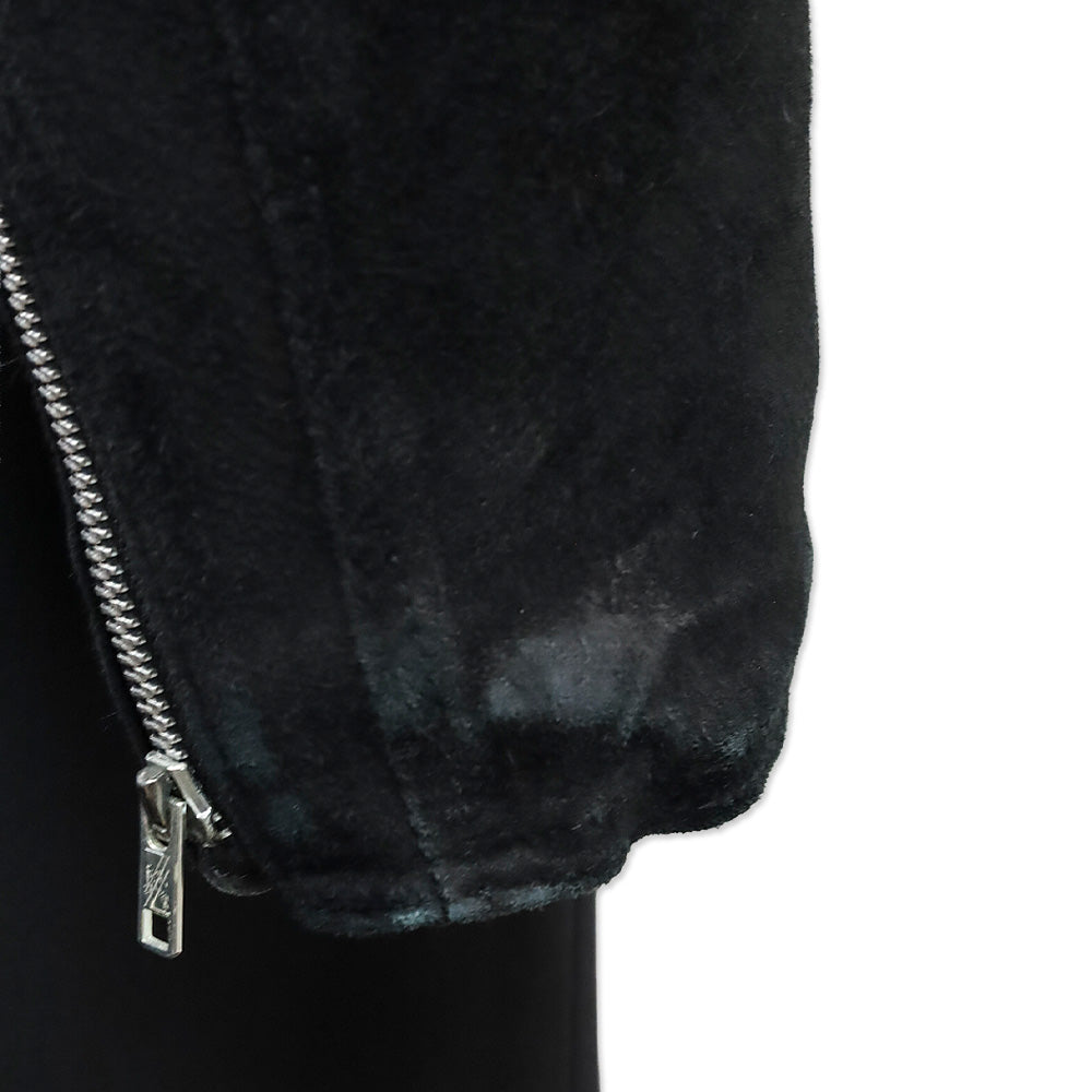 Jeff Hamilton Tattoo Til Death Do Us Part Black Suede Leather Motorcycle Jacket