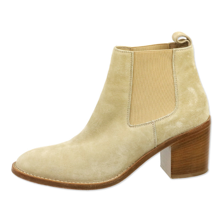 Jenni Kayne Beige Suede Heeled Chelsea Boot