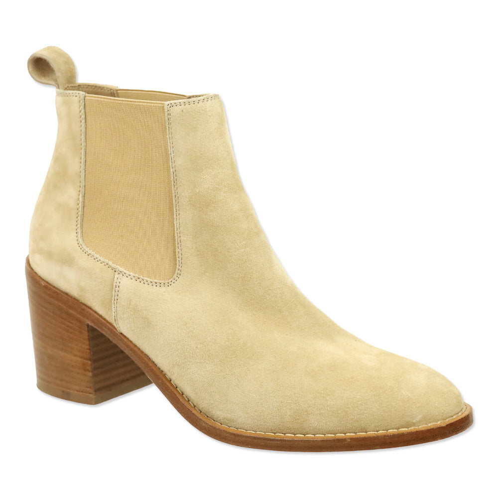 Jenni Kayne Beige Suede Heeled Chelsea Boot