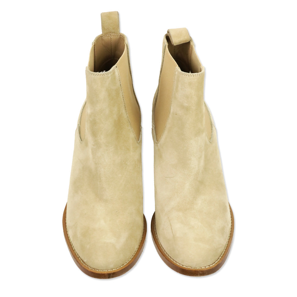 Jenni Kayne Beige Suede Heeled Chelsea Boot