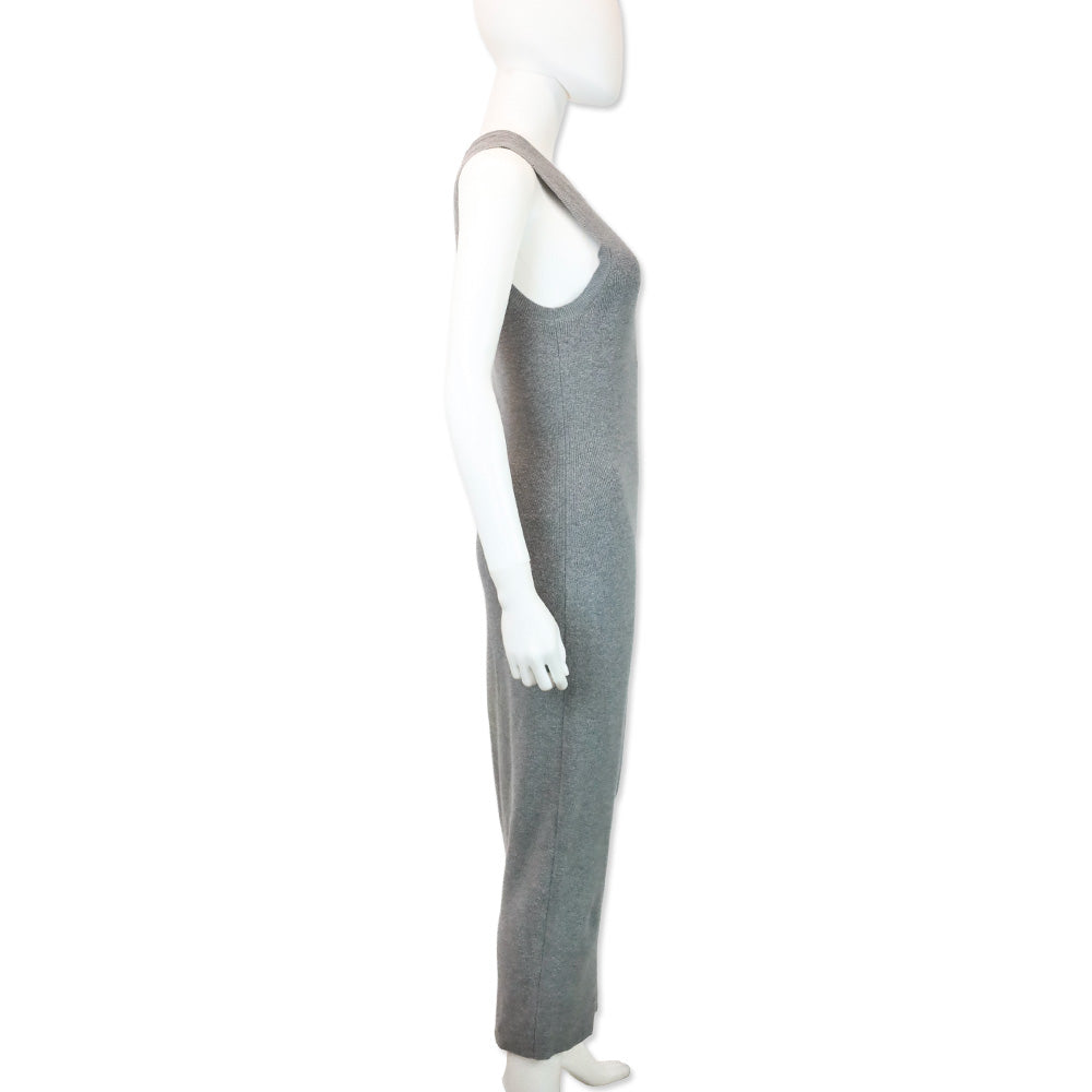 Jenni Kayne Heather Grey Cotton & Cashmere Sleeveless Sweater Dress