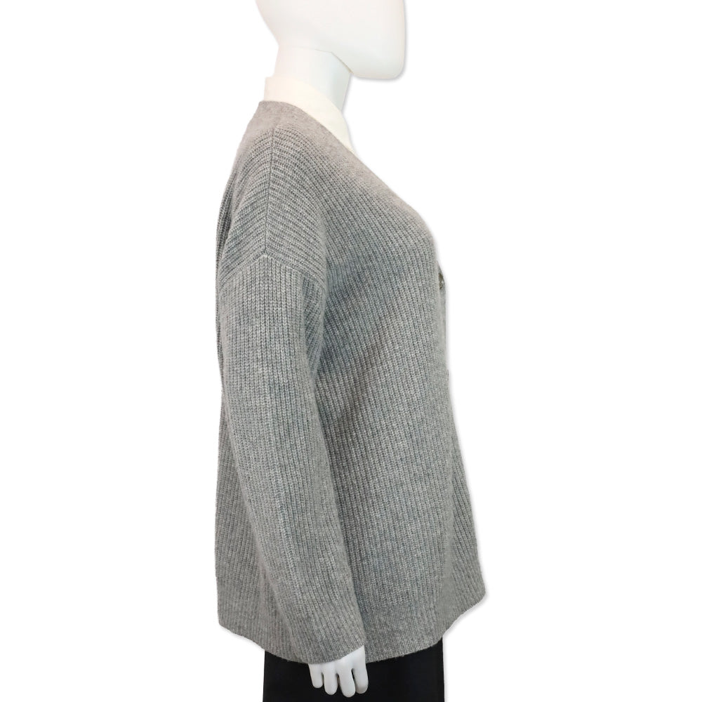 Jenni Kayne Heather Grey Ribbed Knit Cashmere Cocoon Cardigan