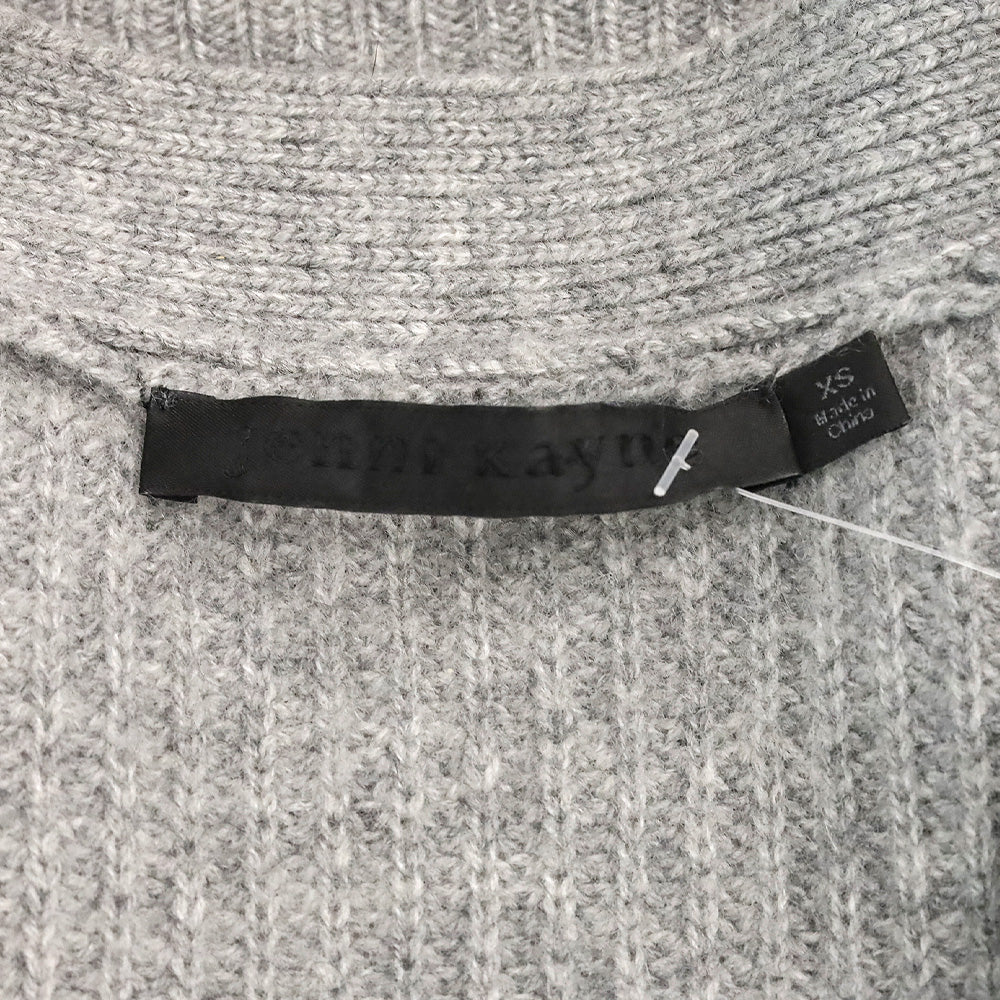 Jenni Kayne Heather Grey Ribbed Knit Cashmere Cocoon Cardigan