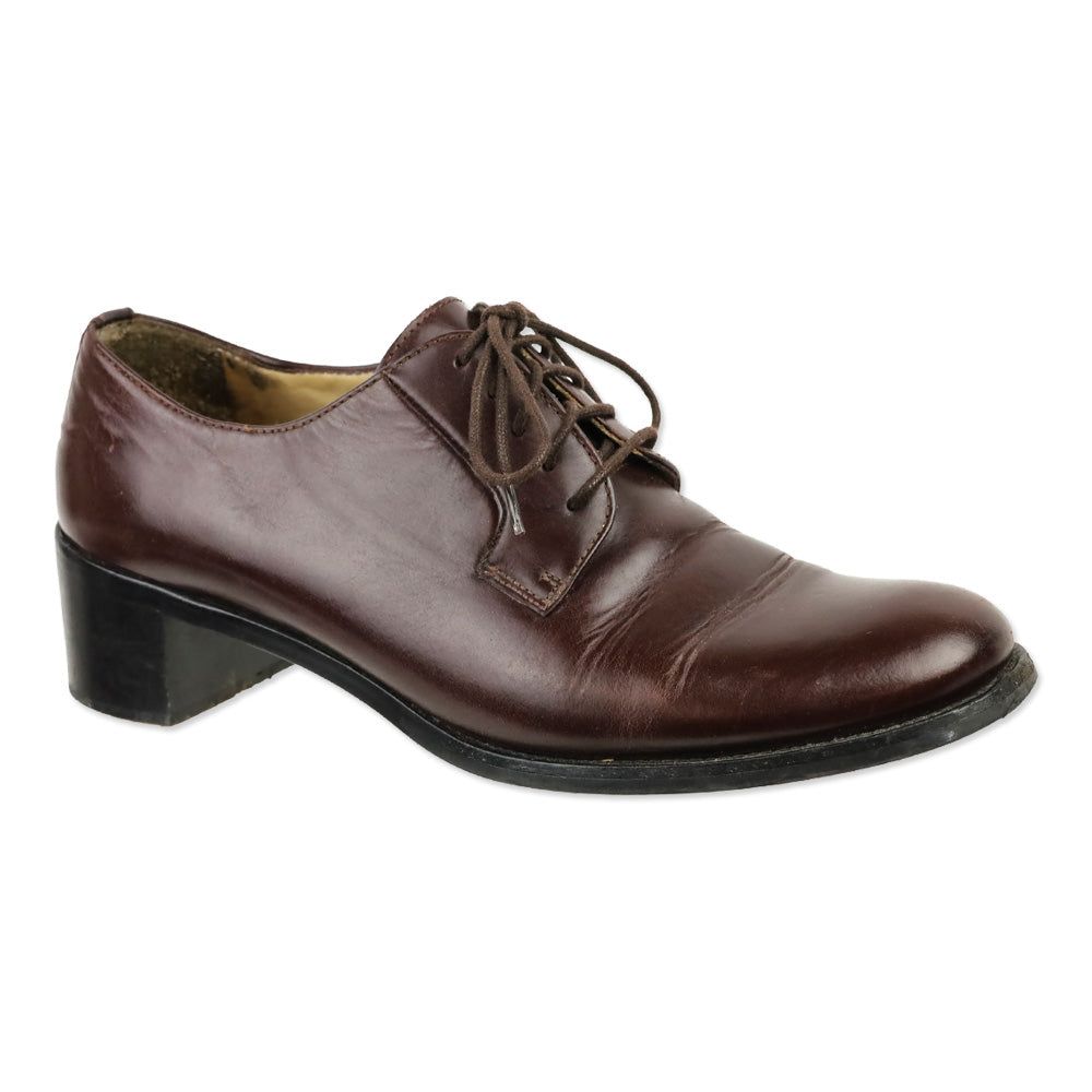 Jil Sander Burgundy Leather Derby Shoes