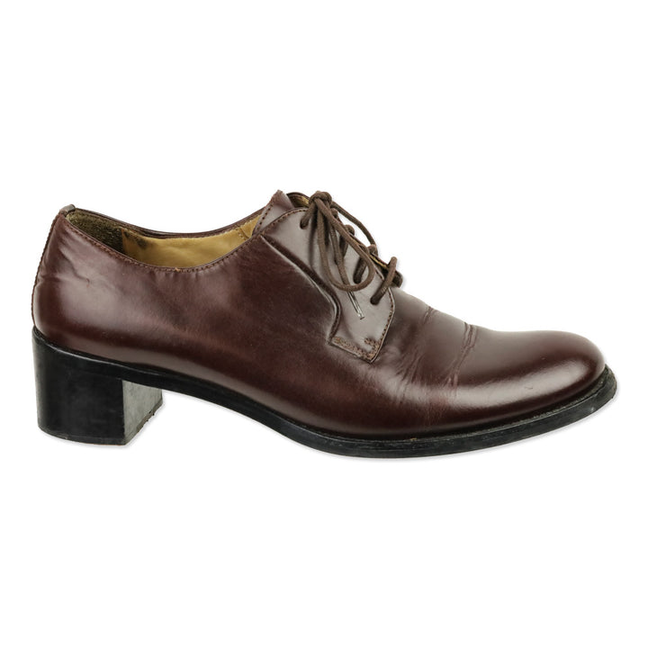 Jil Sander Burgundy Leather Derby Shoes